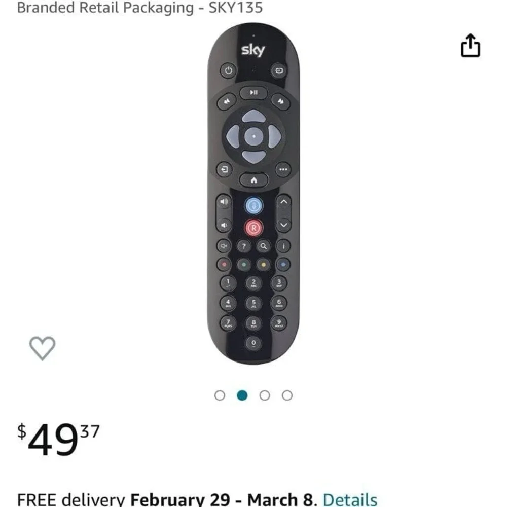 New Original Sky Q Voice Remote Control – Duracell Batteries Included – Compatib